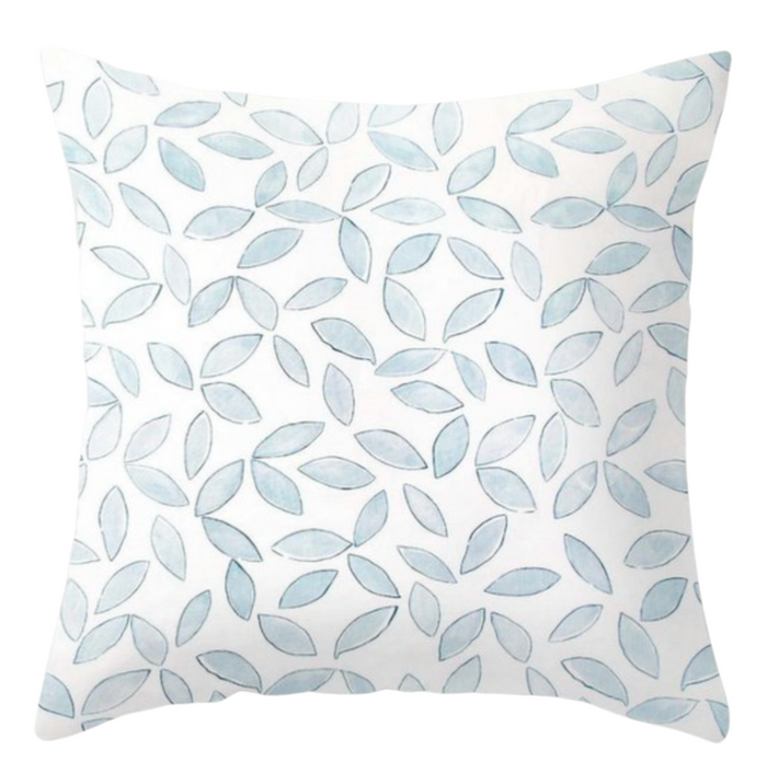 dekowe Leaves Pillow Cover in Marine Blue