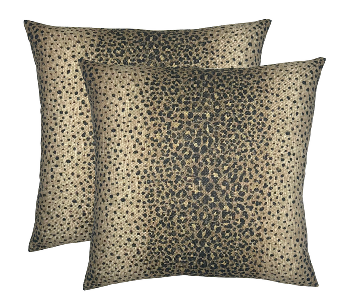 Dekowe Leopard Pillow Cover In Tundra Brown