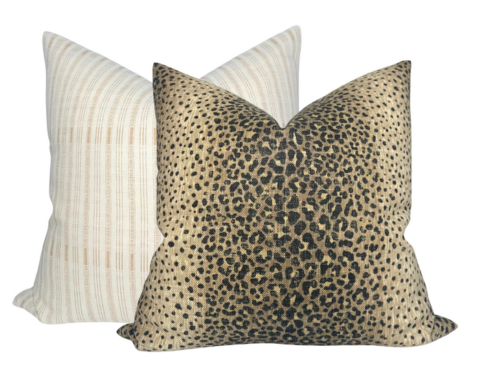 Dekowe Leopard Pillow Cover In Tundra Brown