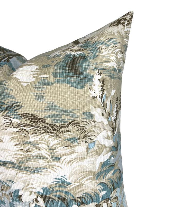 Dekowe Lincoln Toile Pillow Cover In Light Blue