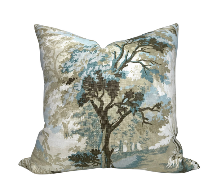 dekowe Lincoln Toile Pillow Cover in Light Blue