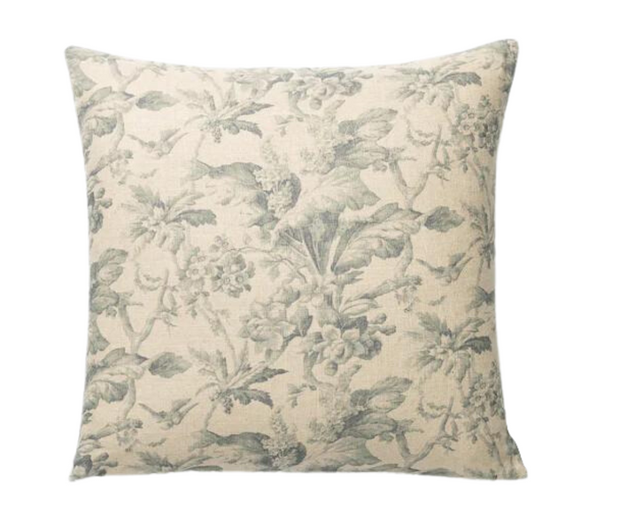 dekowe Lita Floral Print Pillow Cover in Blue
