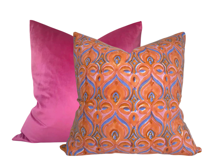Dekowe Magenta Velvet Pillow Cover