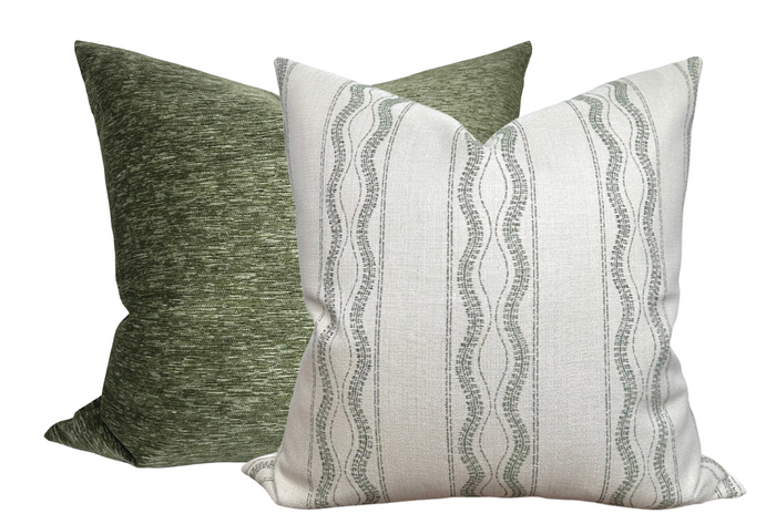 Dekowe Maismore Velvet Pillow Cover In Olive