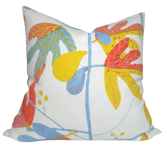 Dekowe Matisse Floral Pillow Cover In Coral