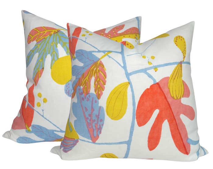 Dekowe Matisse Floral Pillow Cover In Coral