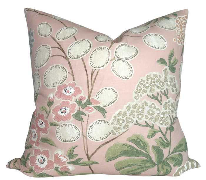 Dekowe Meadow Floral Pillow Cover In Blush