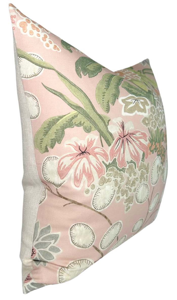 Dekowe Meadow Floral Pillow Cover In Blush