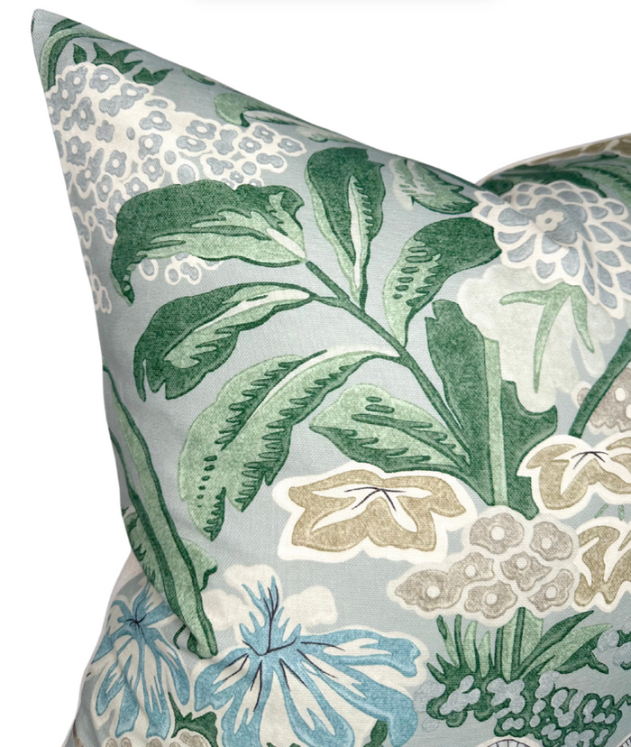 Dekowe Meadow Floral Pillow Cover In Sage