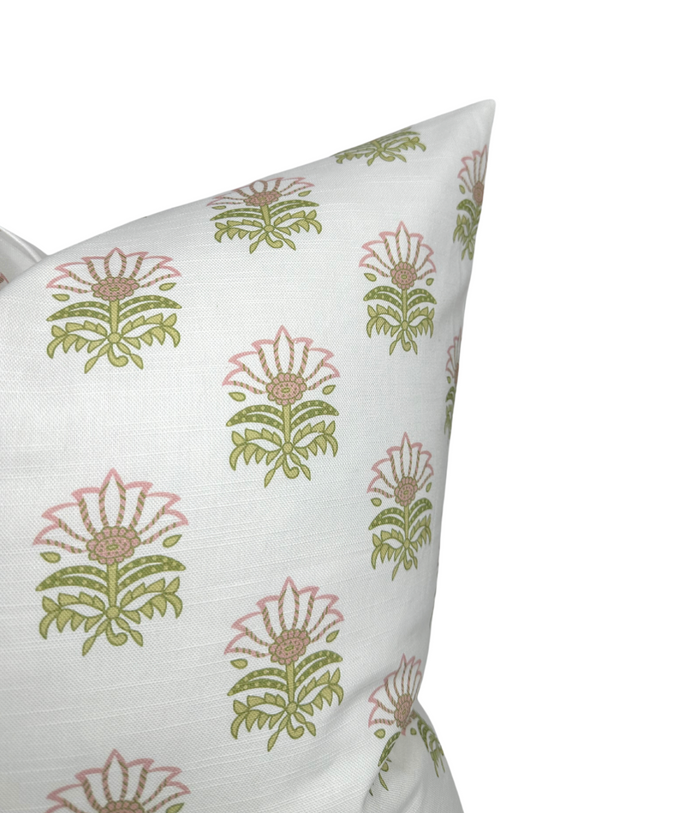 Dekowe Milford Pillow Cover In Pink And Green