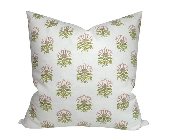 dekowe Milford Pillow Cover in Pink and Green