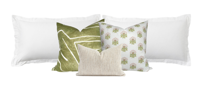 Dekowe Milford Pillow Cover In Pink And Green