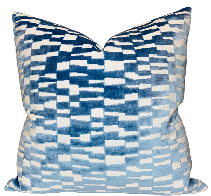 dekowe Mod Velvet Pillow Cover in Marine Blue