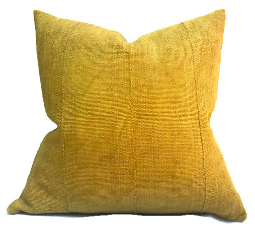 dekowe Mustard Yellow Mudcloth Pillow Cover
