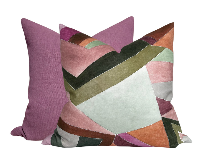 Dekowe Nicaragua Linen Pillow Cover In Granate