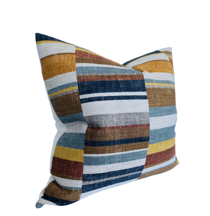 Dekowe Nomad Block Print Pillow Cover In Rust