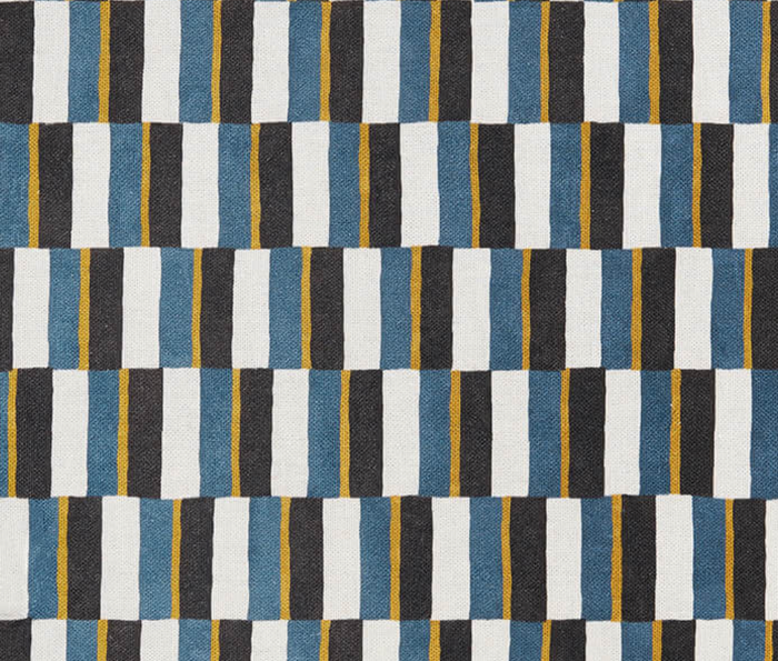 Dekowe Odon Pillow Cover In Blue + Yellow