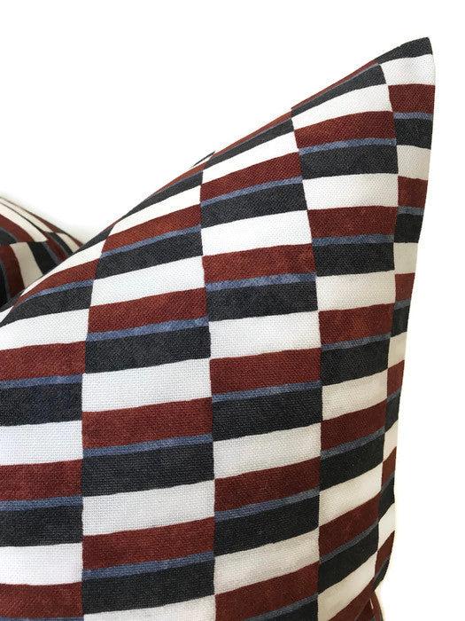 Dekowe Odon Pillow Cover In Red Designer Pillows