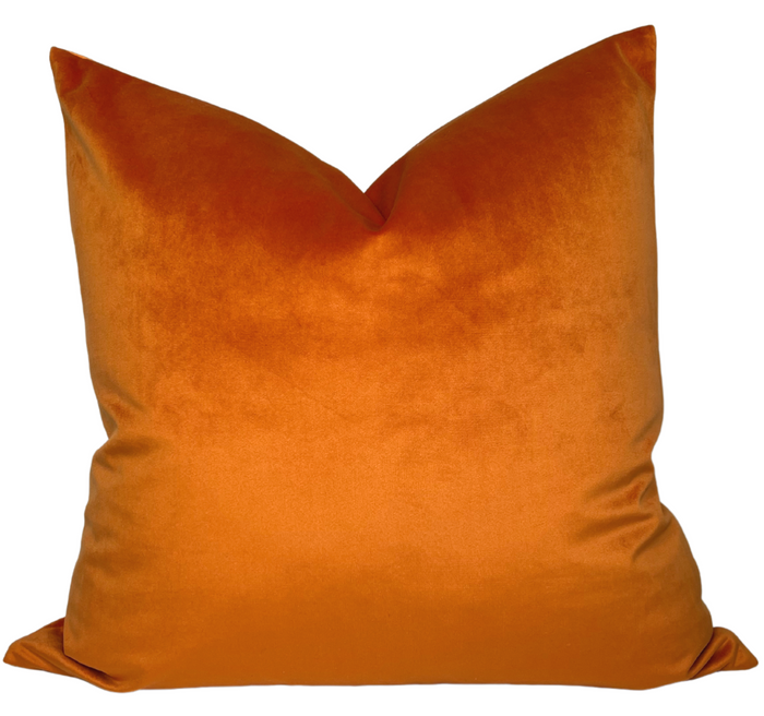dekowe Orange Velvet Pillow Cover