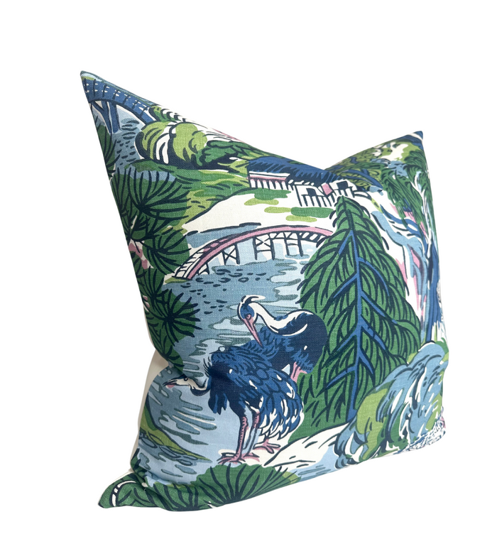 Dekowe Pagoda Pillow Cover In Blue