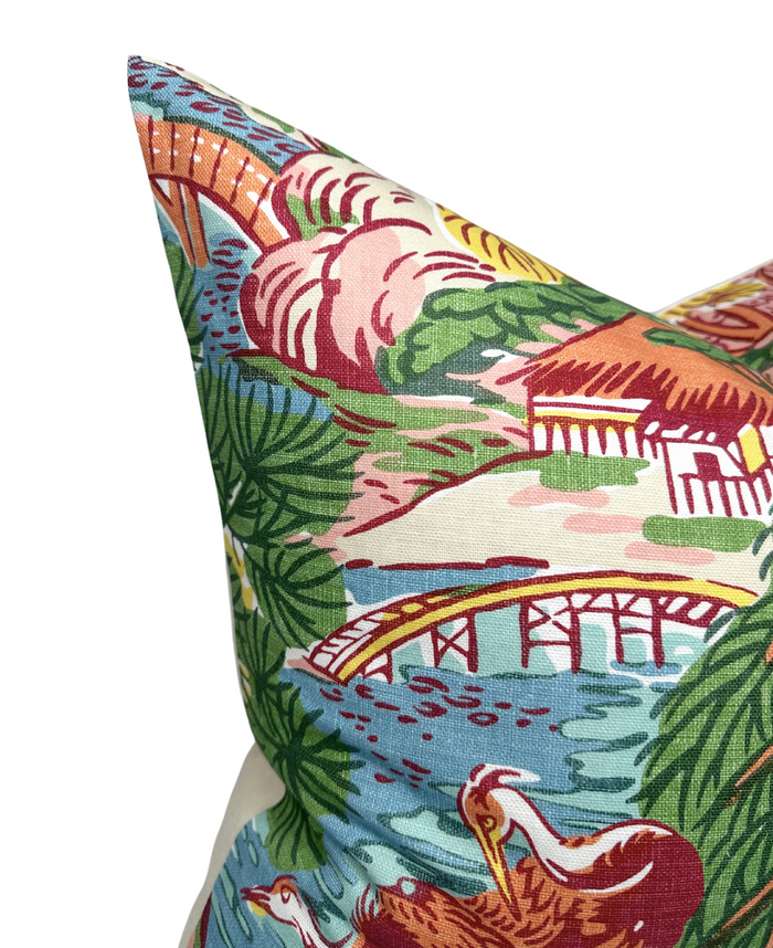 Dekowe Pagoda Pillow Cover In Coral