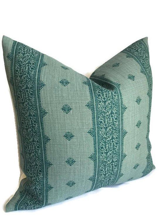 Dekowe Peter Dunham Fez Pillow Cover In Teal Blue