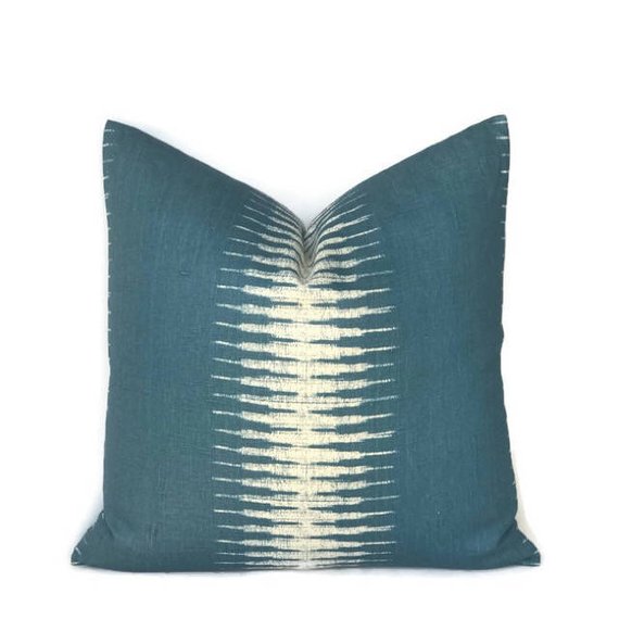 dekowe Peter Dunham Ikat Pillow Cover in Peacock