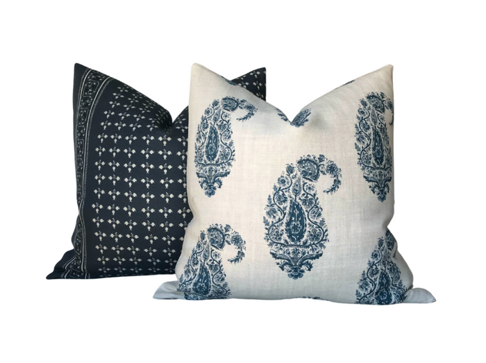 Dekowe Ponce Pillow Cover In Blue Designer Pillows