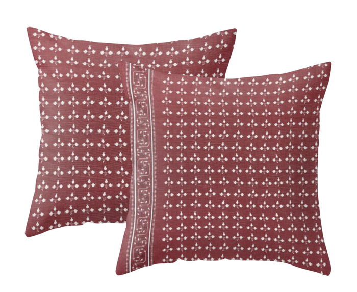 Dekowe Ponce Pillow Cover In Red Designer Pillows