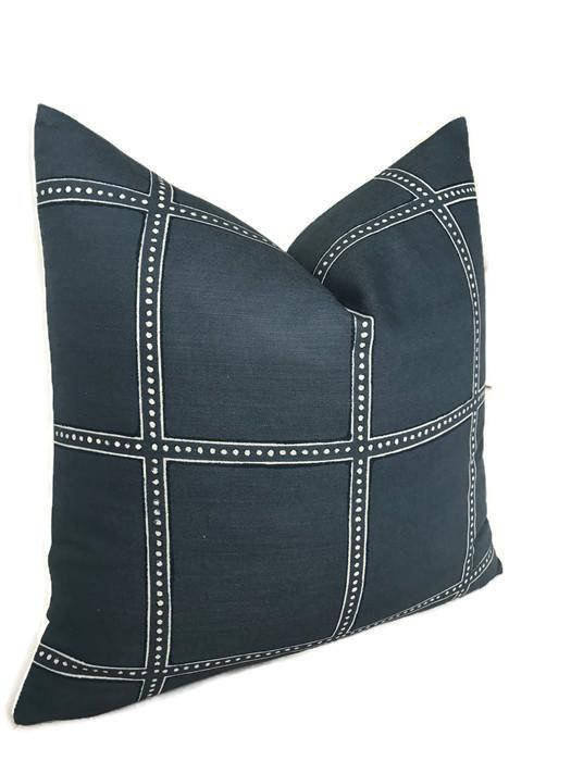 Dekowe Ponte Pillow Cover In Blue Designer Pillows