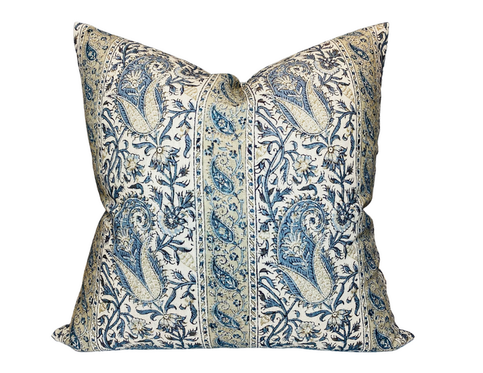 dekowe Portland Paisley Pillow Cover in Blue