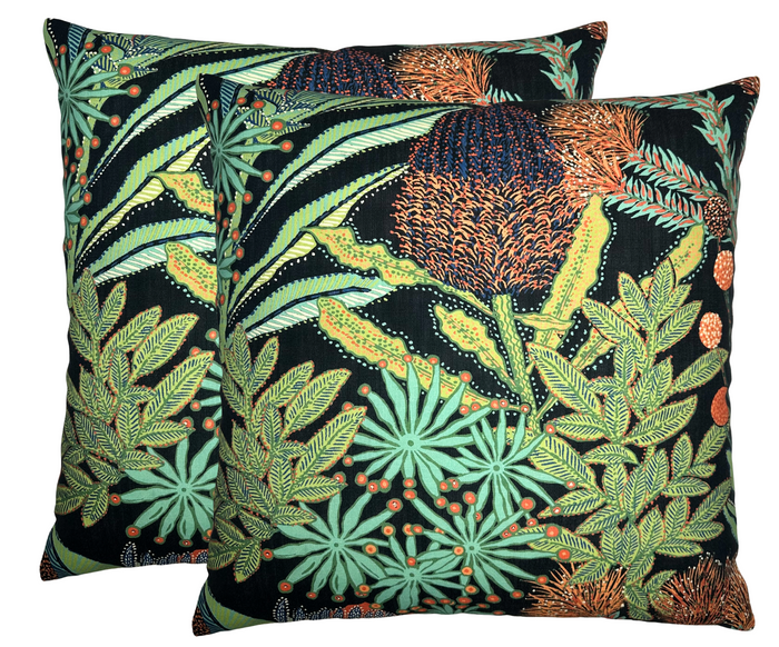 Dekowe Protea Performance Pillow Cover In Black