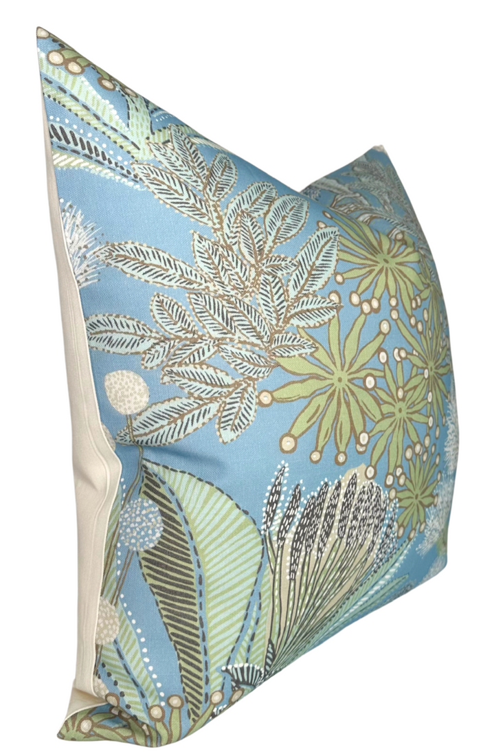 Dekowe Protea Performance Pillow Cover In Spa Blue