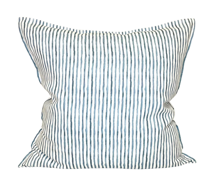 dekowe Ripple Striped Pillow Cover in Indigo Blue