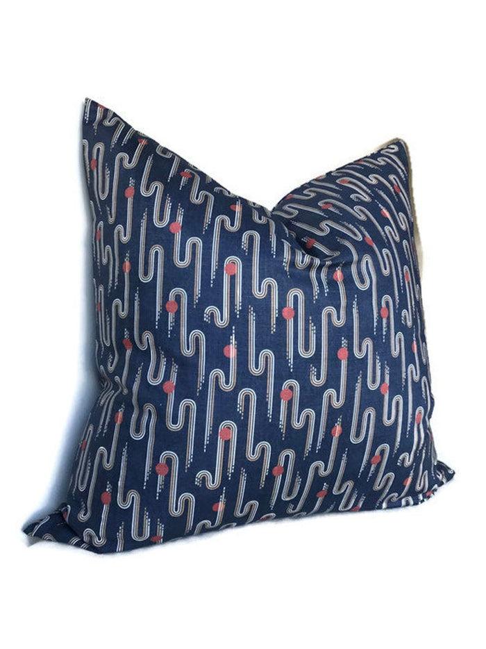 Dekowe Ross Pillow Cover In Blue Designer Pillows