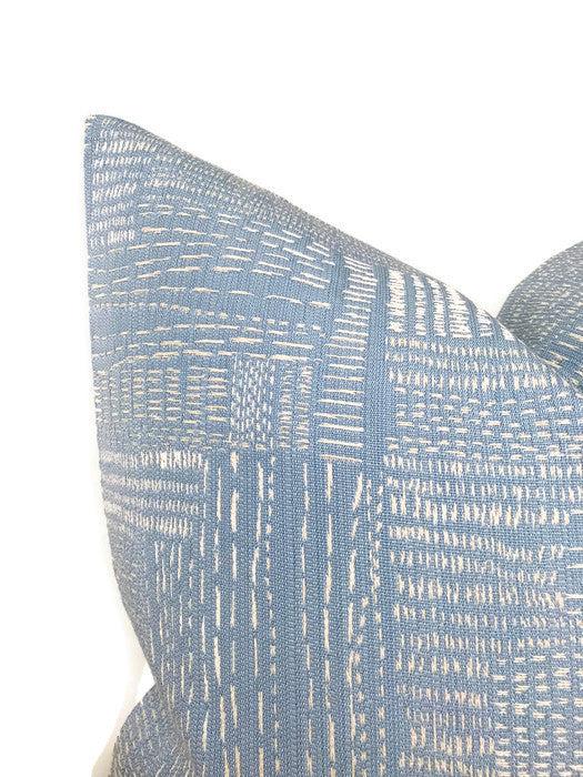 Dekowe Sashiko Pillow Cover In Pale Mist Blue