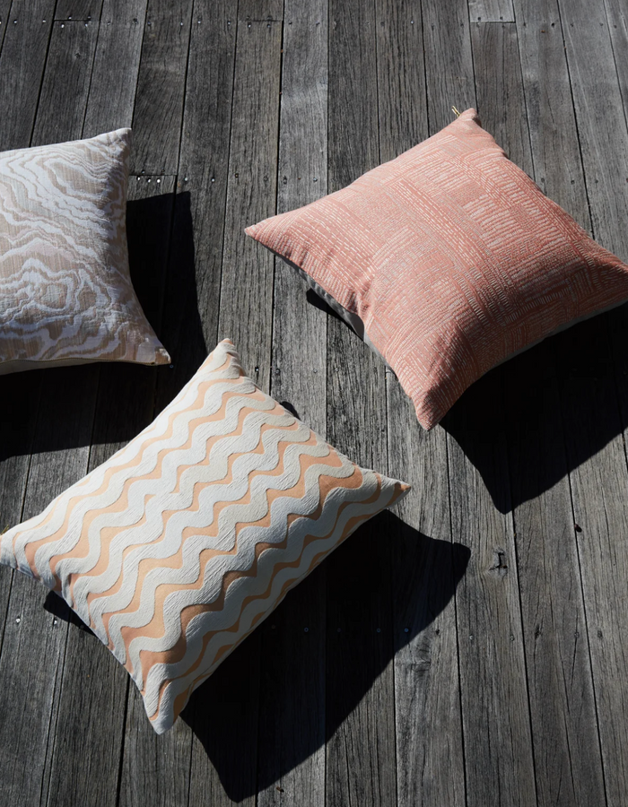 Dekowe Sashiko Pillow Cover In Tangerine