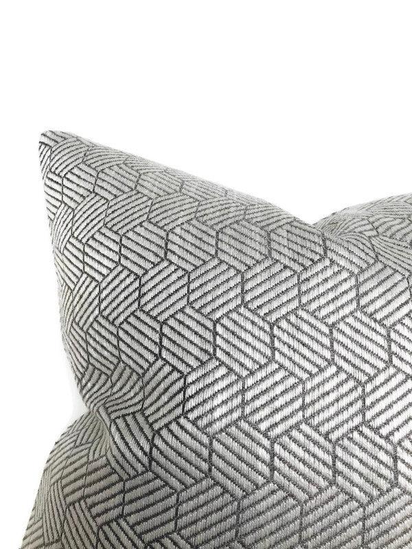 Dekowe Schumacher Abaco Woven Pillow Cover In Grey