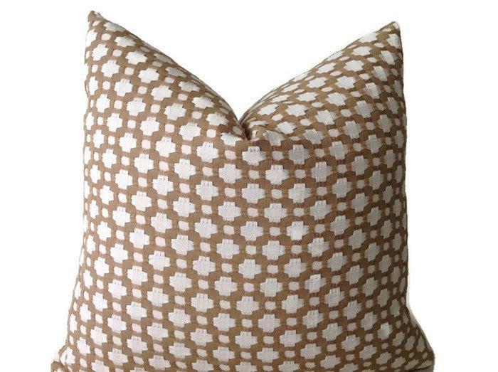 dekowe Schumacher Betwixt Pillow Cover in Biscuit