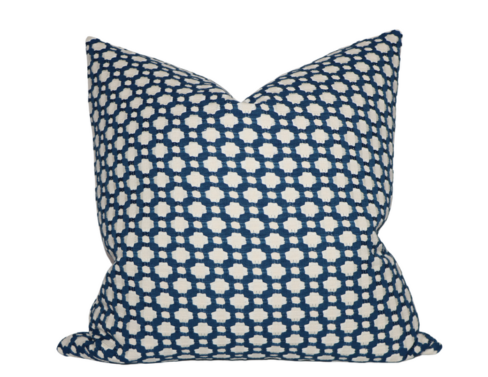 dekowe Schumacher Betwixt Pillow Cover in Indigo