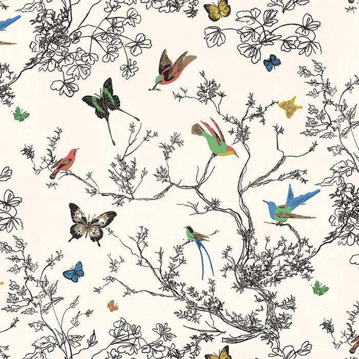 dekowe Schumacher Birds and Butterflies Wallpaper