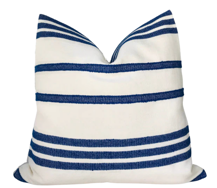 dekowe Schumacher Dune Stripe Pillow Cover in Blue