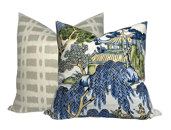 Dekowe Schumacher Townline Pillow Cover In Sage