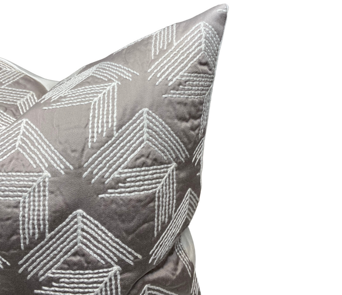 Dekowe Schumacher V Step Pillow Cover In Pale Grey