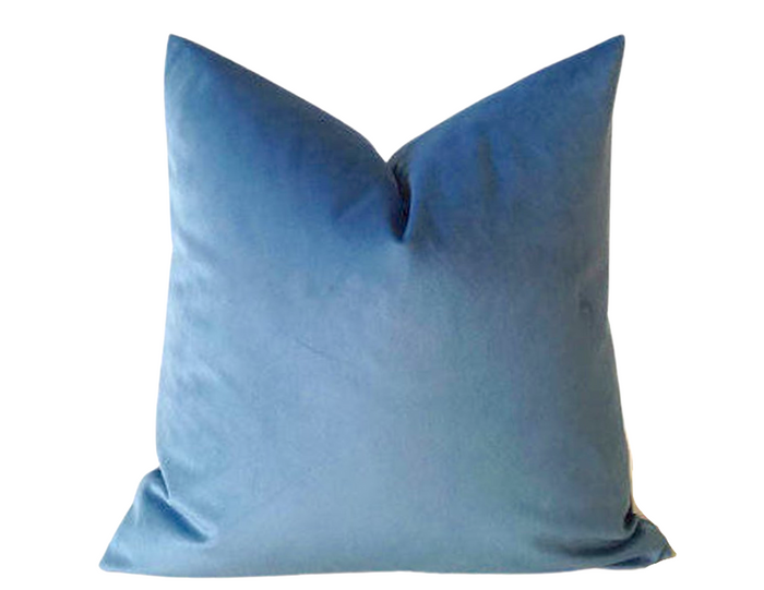 dekowe Sky Blue Velvet Pillow Cover