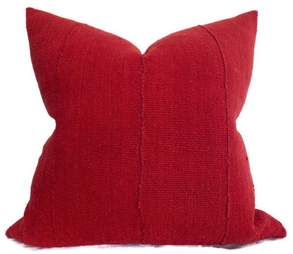 dekowe Solid Red Mudcloth Pillow Cover