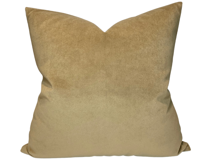 dekowe Solid Velvet Pillow Cover in Khaki