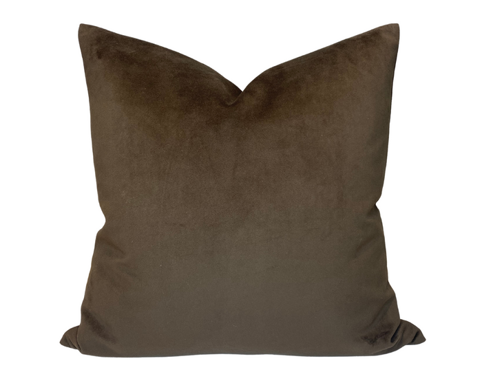 dekowe Solid Velvet Pillow Cover in Umber