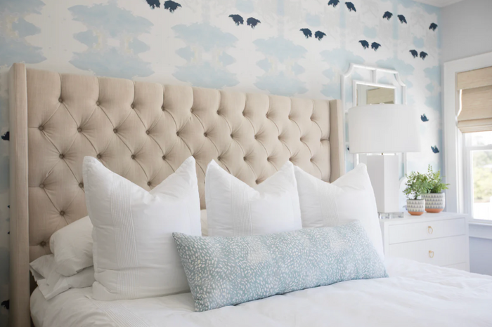 Dekowe Speckled Pillow Cover In Cloud Blue