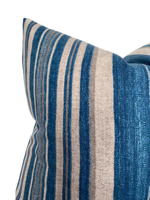 Dekowe Striped Pillow Cover In Indigo